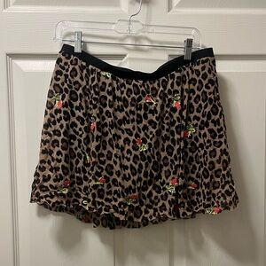 Torrid Betsey Johnson Leopard Swim Skirt with Floral Accents 1X
